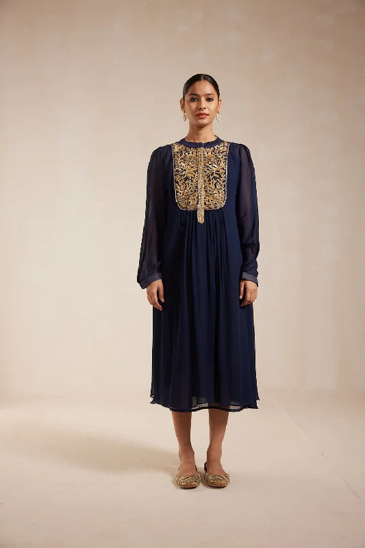 Blue Georgette Dress(2) Tunics Hiking breathable