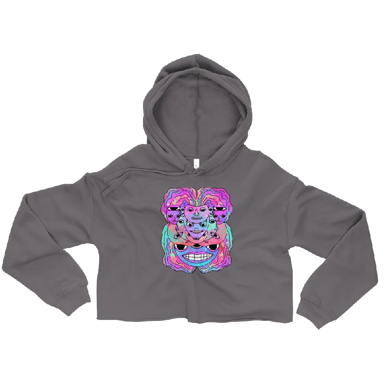 Galaxy Vibe Graphic Crop Hoodie Hoodie with Frayed Bohemian Relaxed