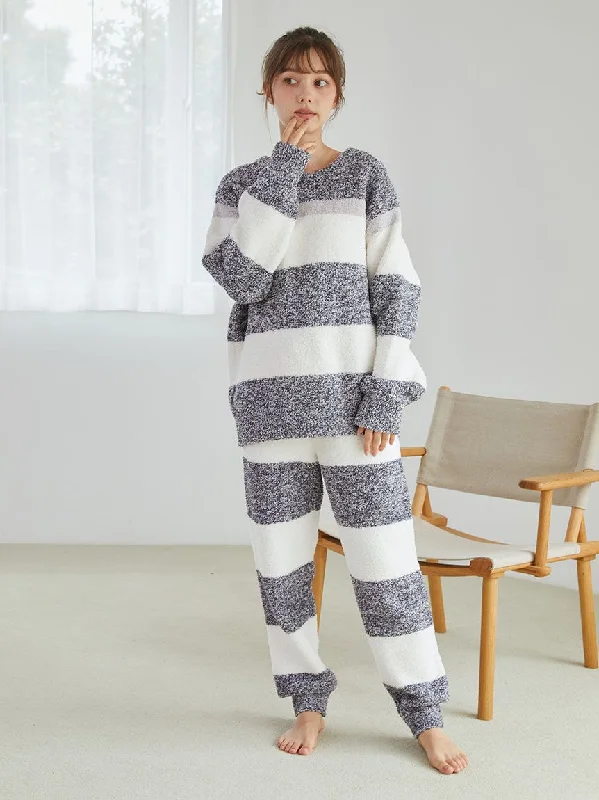 Powder Melange Fuzzy Pajama Pants Trendy Printed Pants