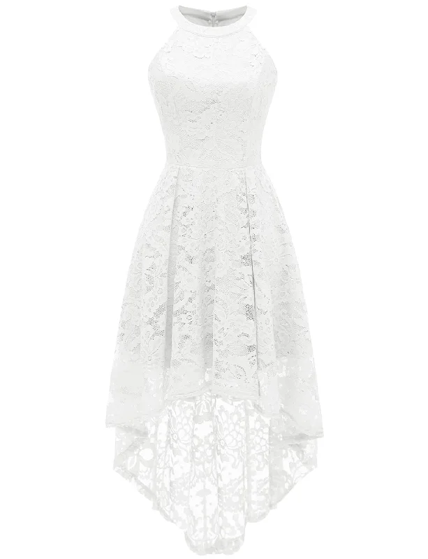 Dressystar 0028 Halter Floral Lace Cocktail Party Dress Hi-Lo Bridesmaid Dress White S Tunics Recommended stylist Dressystar 0028 Halter Floral Lace Cocktail Party Dress Hi-Lo Bridesmaid Dress White S Tunics Recommended stylist