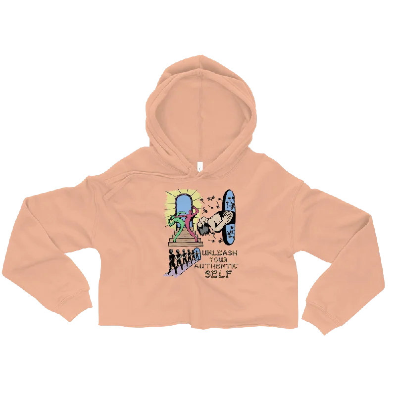 Unleash Your Authentic Self Graphic Crop Hoodie Hoodie with Set-In Sleeves Structured Classic Unleash Your Authentic Self Graphic Crop Hoodie Hoodie with Set-In Sleeves Structured Classic
