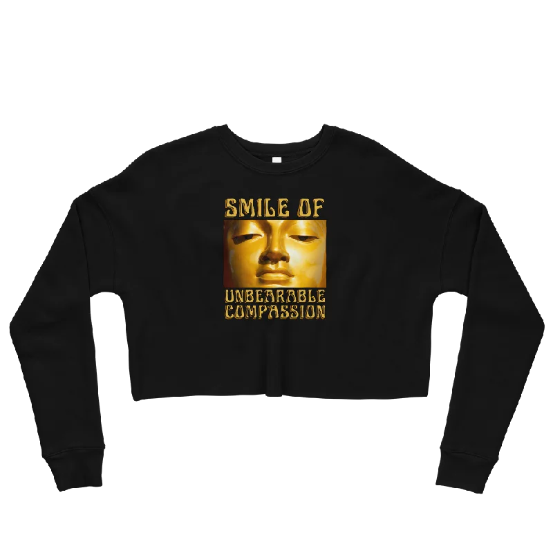 Smile Of Unbearable Compassion Graphic Crop Sweatshirt Hoodie with Rhinestones Sparkly Elegant Smile Of Unbearable Compassion Graphic Crop Sweatshirt Hoodie with Rhinestones Sparkly Elegant