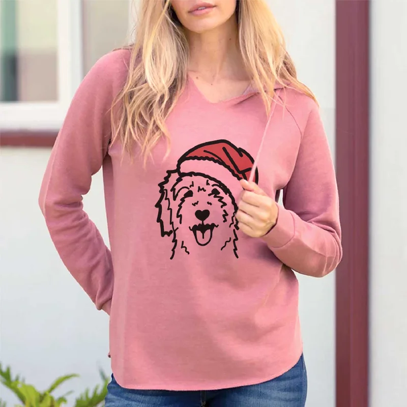 Jolly Goldendoodle - Cali Wave Hooded Sweatshirt Hoodie with Hem Detail Decorative Unique Jolly Goldendoodle - Cali Wave Hooded Sweatshirt Hoodie with Hem Detail Decorative Unique