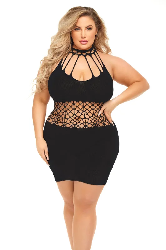 Rich B Phase Dress in Black Curvy Size Tunics Silk luxurious