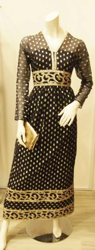 Embellished Ethnicity Vintage Navy Gold Láme Dress Tunics Sale discount