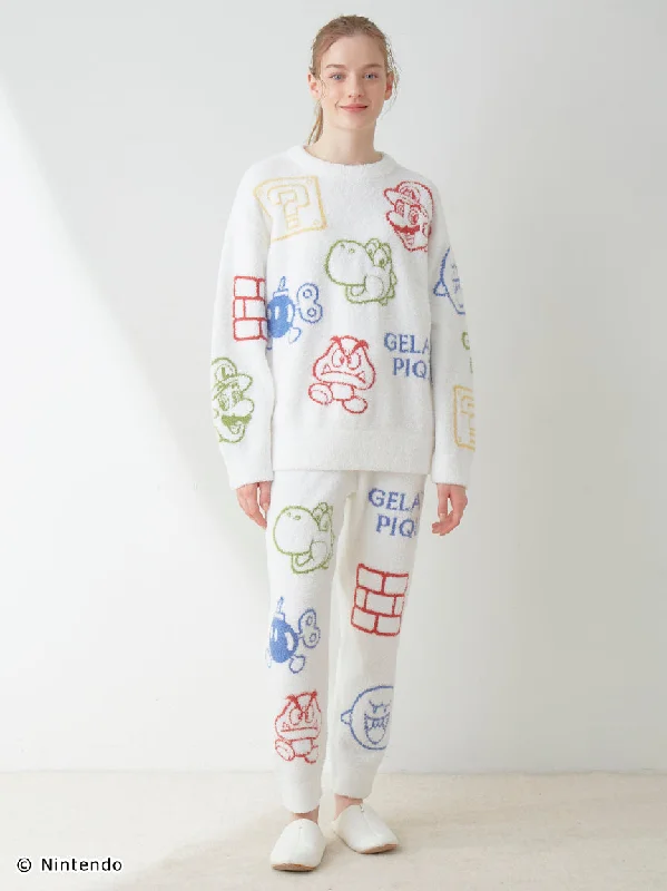 SUPER MARIO™️ WOMENS Baby Moco Character Patterned Jacquard Long Pants Casual Plaid Pants