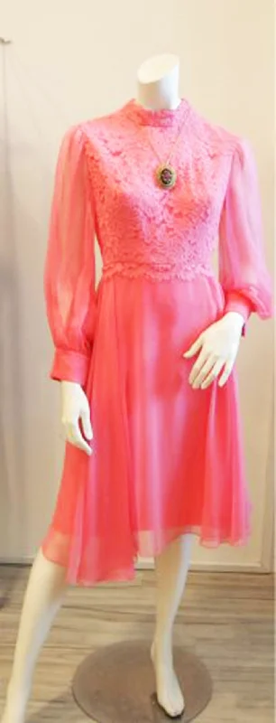 In the Mood for Mod 60s Pink Lace Dress Tunics Cozy comfortable
