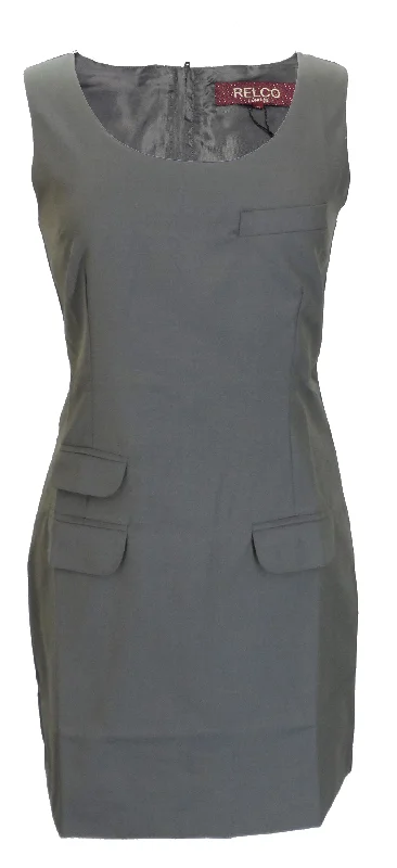 Relco Ladies Retro Mod Green & Gold Tonic Pinafore Tunic Dress Tunics Luxurious premium
