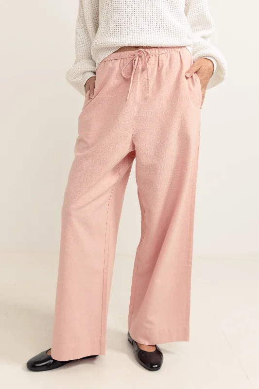Classic Drawstring Pant Rose Comfortable Denim Trousers