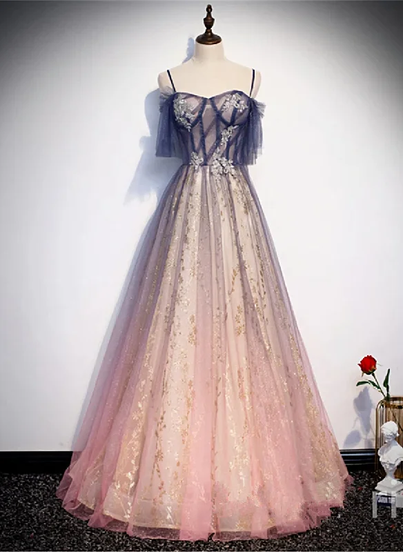 Gradient Pink Sweetheart Floor Length Party Dresses, A-line Gradient Long Prom Dresses Tunics Occasion special Gradient Pink Sweetheart Floor Length Party Dresses, A-line Gradient Long Prom Dresses Tunics Occasion special