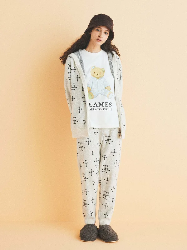 EAMES Smoothie Dot Pattern Jacquard Pajamas Pants Classic Cropped Pants