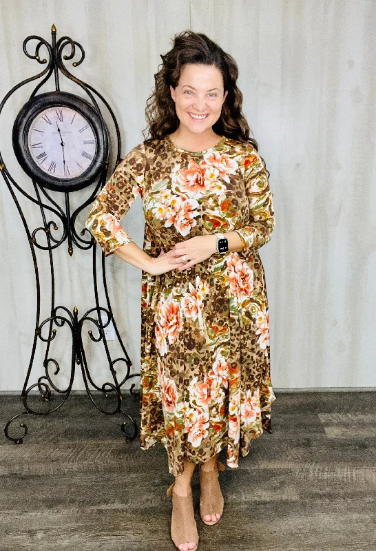 Sabrina Animal Print & Floral Dress Tunics Stylish elegant