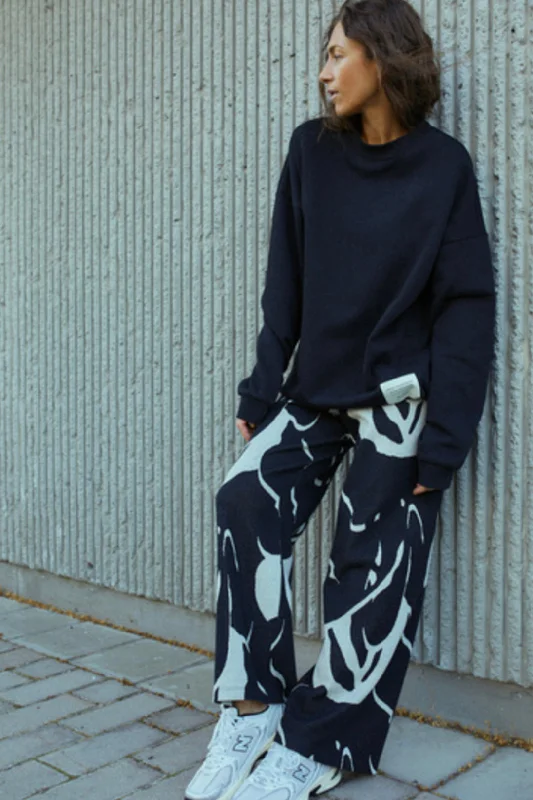 Mainio Waving Jacquard Pants Chic Checkered Pants
