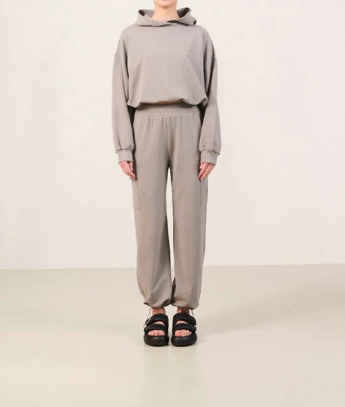 Finn Cozy Cargo Pants In Cloudburst Soft Sweatpants Style