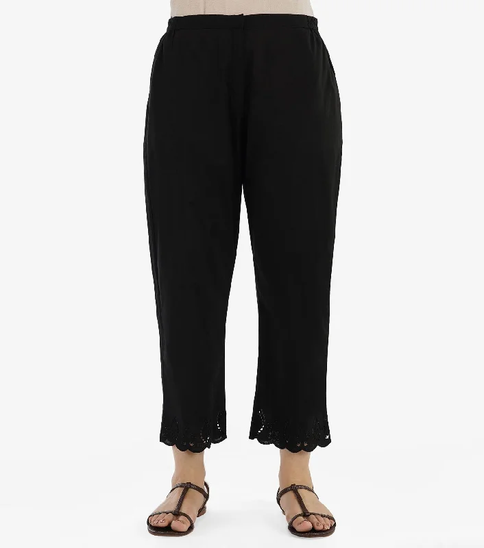 Black Cotton Cutwork Pant Comfortable Denim Leggings