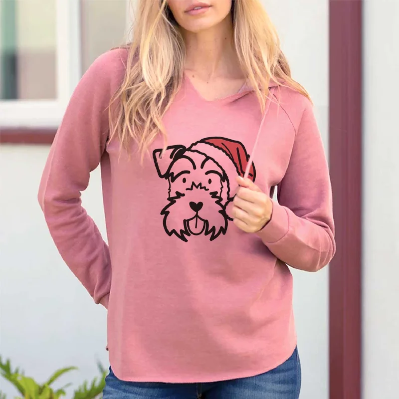 Jolly Miniature Schnauzer - Cali Wave Hooded Sweatshirt Hoodie with Side Slits Relaxed Casual Jolly Miniature Schnauzer - Cali Wave Hooded Sweatshirt Hoodie with Side Slits Relaxed Casual