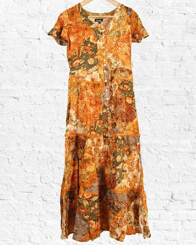 Rust Garden Party Dress Tunics Cozy comfortable