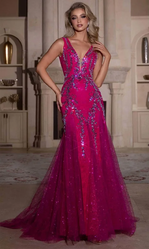 Portia and Scarlett PS25289 - Sash Embellished Prom Dress Tunics Sophisticated sleek Portia and Scarlett PS25289 - Sash Embellished Prom Dress Tunics Sophisticated sleek