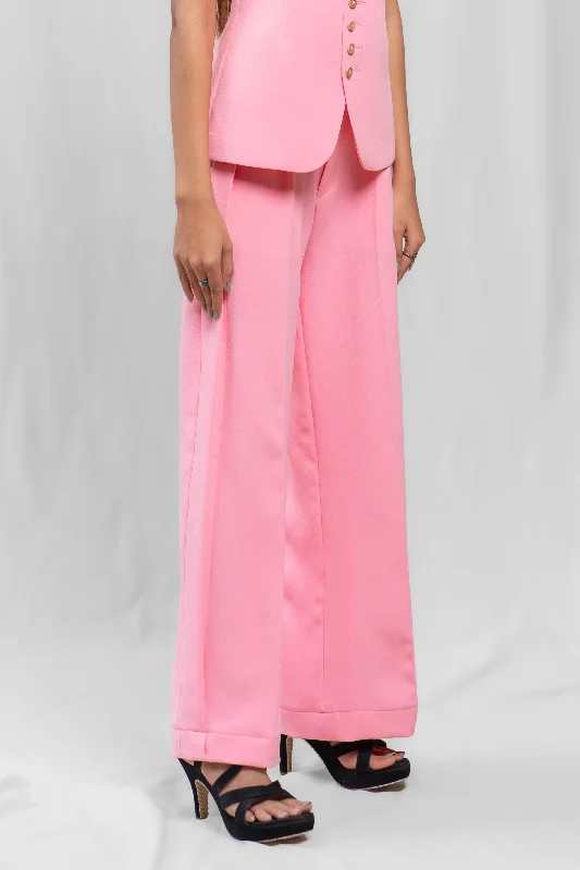 Pink Pant Casual Wide Pants