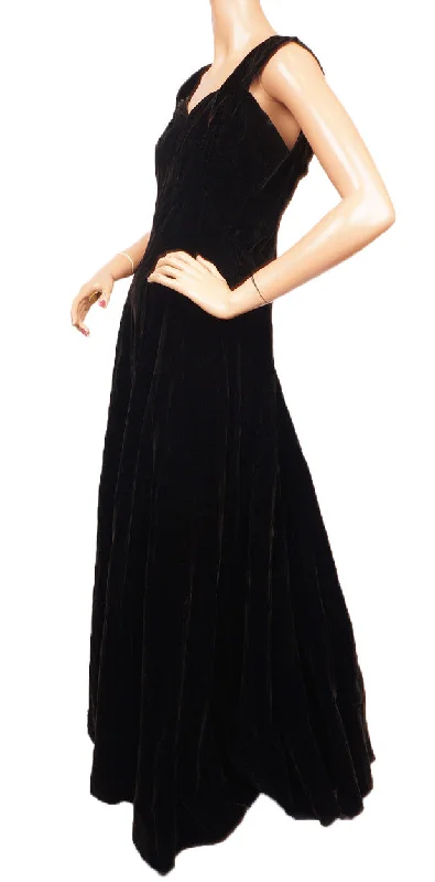Vintage Molyneux Black Velvet Evening Gown 1930s Dress Tunics Recommended stylist