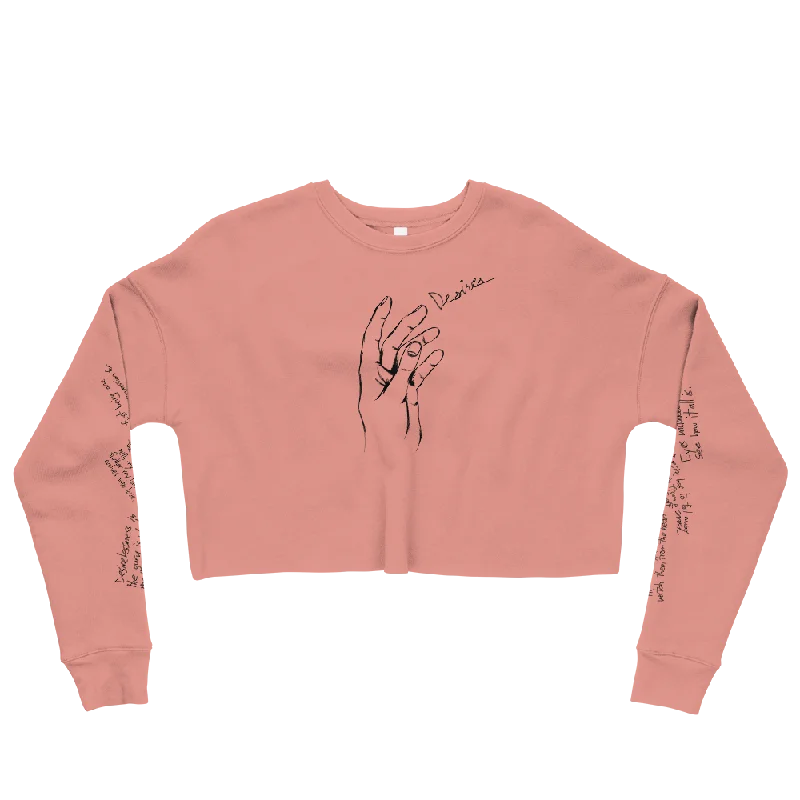 Desire  Graphic Crop Sweatshirt Hoodie with Mesh Breathable Sporty