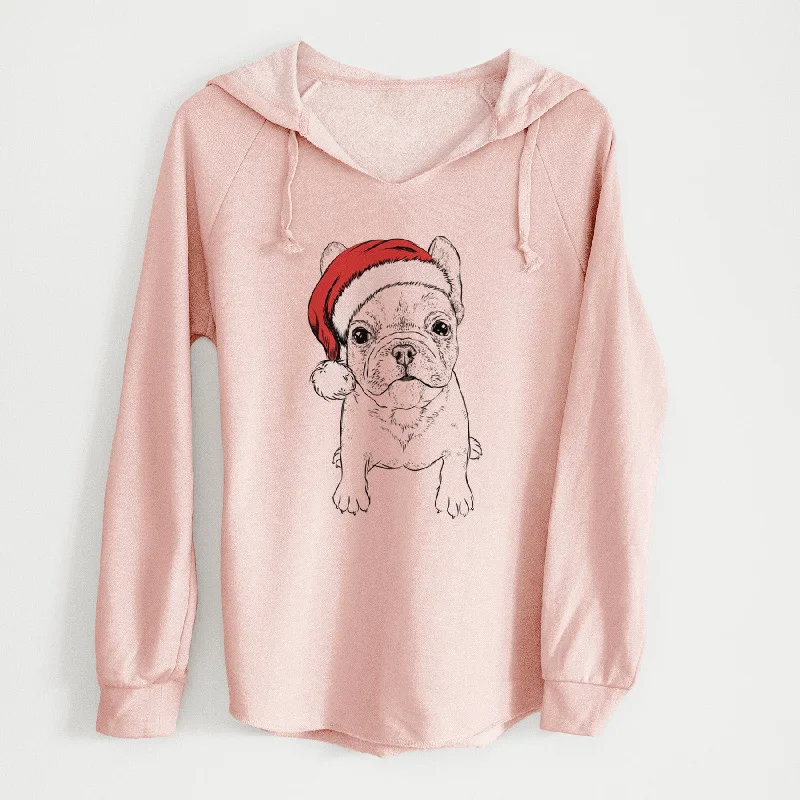 Santa Puppy Pierre the French Bulldog - Cali Wave Hooded Sweatshirt Oversized Hoodie Comfort Casual Santa Puppy Pierre the French Bulldog - Cali Wave Hooded Sweatshirt Oversized Hoodie Comfort Casual