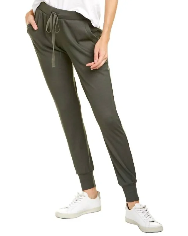 Waffle Jogger Pant In Green Formal Slim Pants
