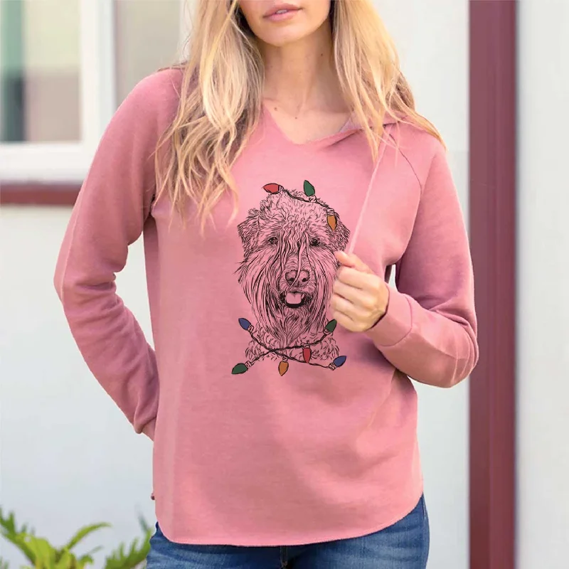 Christmas Lights Pierre the Soft Coated Wheaten Terrier - Cali Wave Hooded Sweatshirt Hoodie with Set-In Sleeves Structured Classic Christmas Lights Pierre the Soft Coated Wheaten Terrier - Cali Wave Hooded Sweatshirt Hoodie with Set-In Sleeves Structured Classic