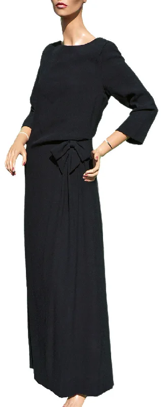 Vintage 1950s Paquin Paris Evening Gown Formal Dress Size M Tunics Sophisticated sleek Vintage 1950s Paquin Paris Evening Gown Formal Dress Size M Tunics Sophisticated sleek