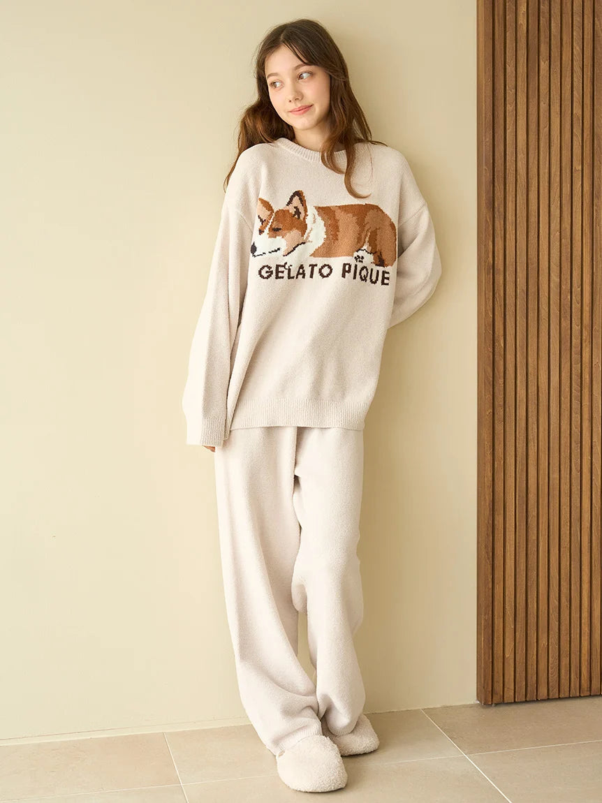SLEEPING DOG Jacquard Lounge Pants Soft Sweatpants Style