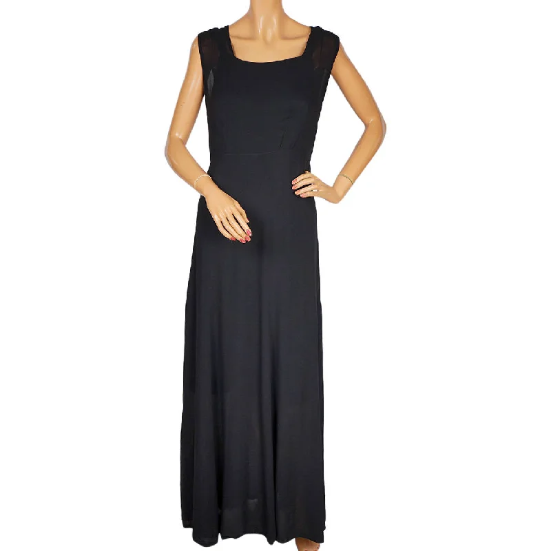 Vintage 1930s Evening Gown Black Chiffon Long Dress Size Large Tunics Print Colorful Vintage 1930s Evening Gown Black Chiffon Long Dress Size Large Tunics Print Colorful
