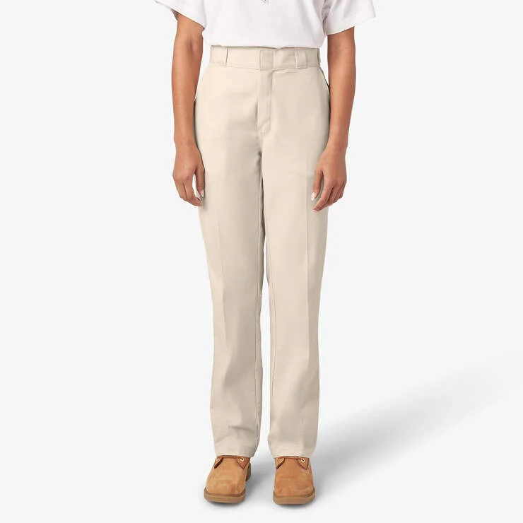 DICKIES Women’s 874® Work Pants - Cream Stylish Elastic Waist Pants