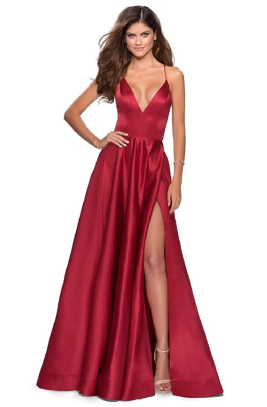 La Femme 28628SC - Plunge V-Neck High Slit Prom Dress Tunics Brand named