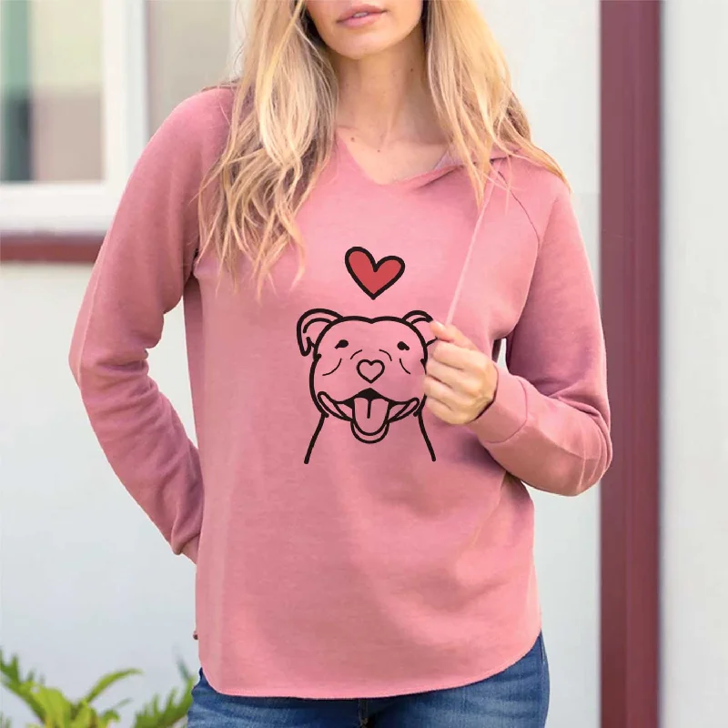 Love Always Happy American Staffordshire Terrier - Cali Wave Hooded Sweatshirt Hoodie with Applique Textured Unique Love Always Happy American Staffordshire Terrier - Cali Wave Hooded Sweatshirt Hoodie with Applique Textured Unique