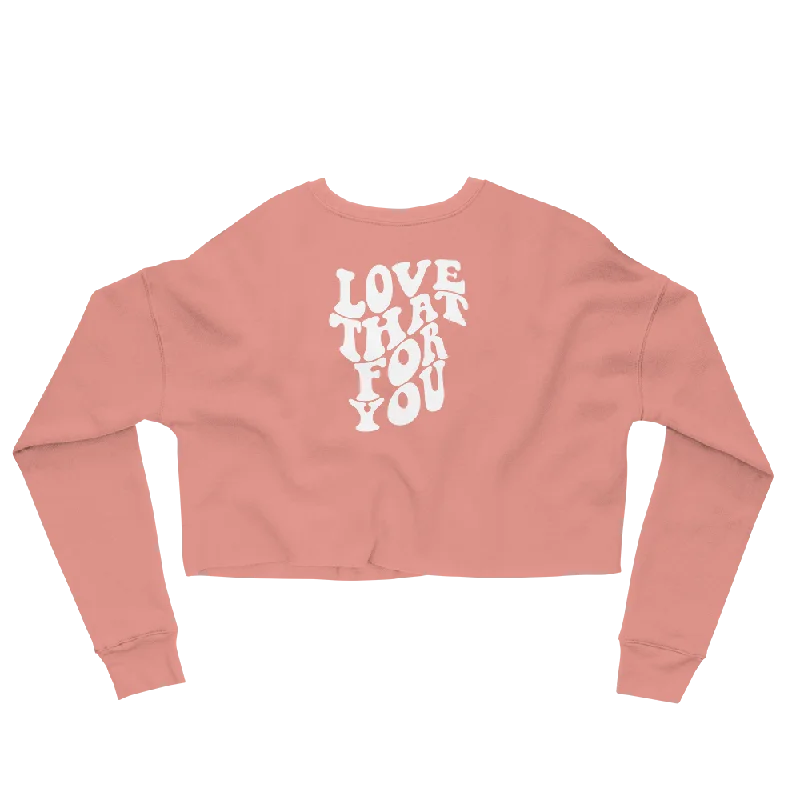 Love That For You Graphic Crop Sweatshirt Hoodie with Reflective Safety Nightwear