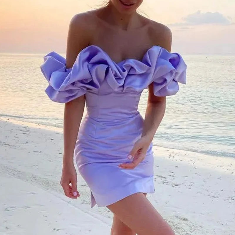 Advbridge Sexy Off Shoulder Backless Slim Mini Dress Women Elegant Flower Petal Design Solid Party Dress Fashion Waist Hip Wrap Dress Tunics Chic elegant Advbridge Sexy Off Shoulder Backless Slim Mini Dress Women Elegant Flower Petal Design Solid Party Dress Fashion Waist Hip Wrap Dress Tunics Chic elegant