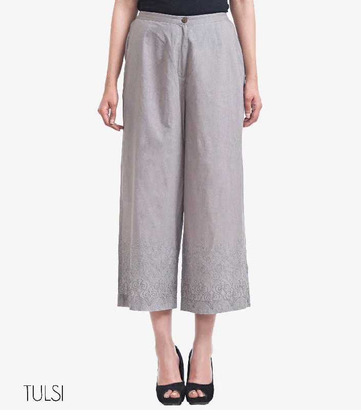 Cambric Pants Comfy Zip-Up Pants