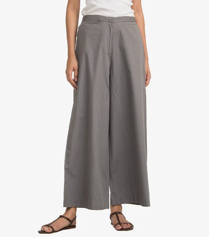 Grey cotton poplin pant High-Waist Jogger Pants