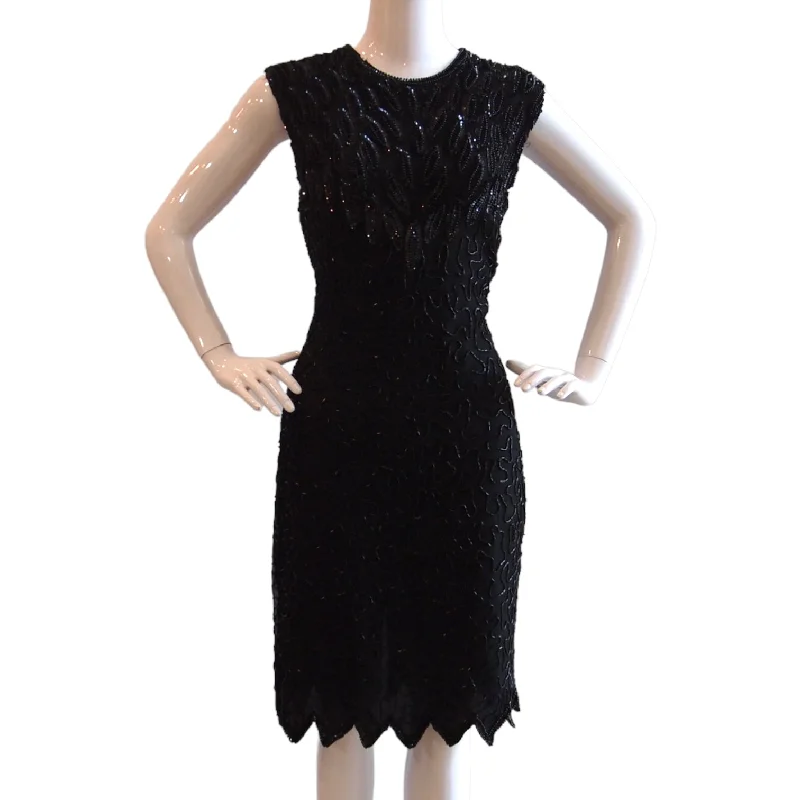 Silent Stunner Black Sequinned  Cocktail Dress Tunics Hiking breathable