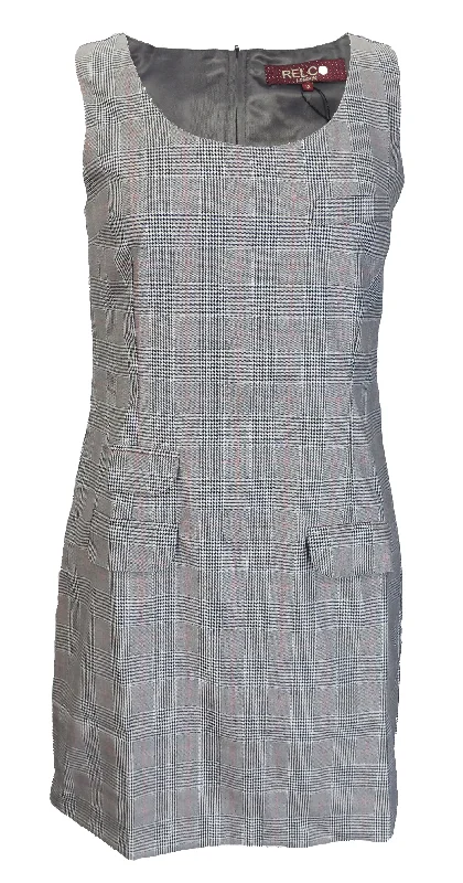 Relco Ladies Retro Mod Prince of Wales Pinafore/Tunic Dress Casual Short Summer