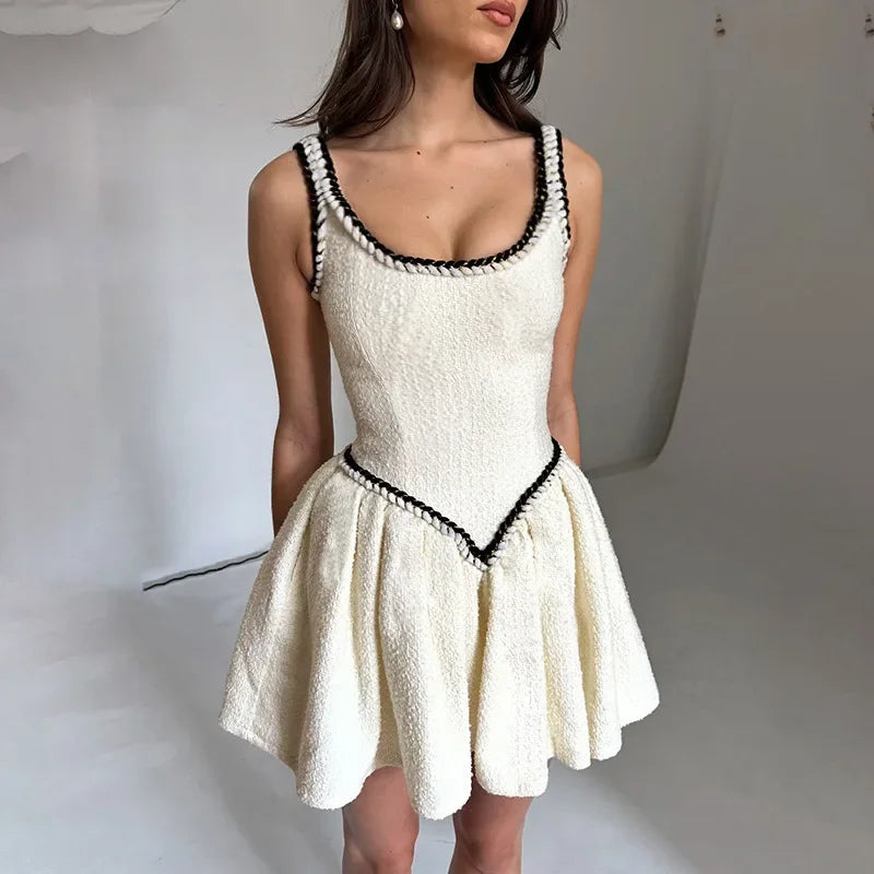 Advbridge Summer Fashion A-line Slim Mini Dress for Women Elegant Sleeveless Draped Evening Party Dress 2025 New Club Sexy Dresses Mermaid Tail Wedding