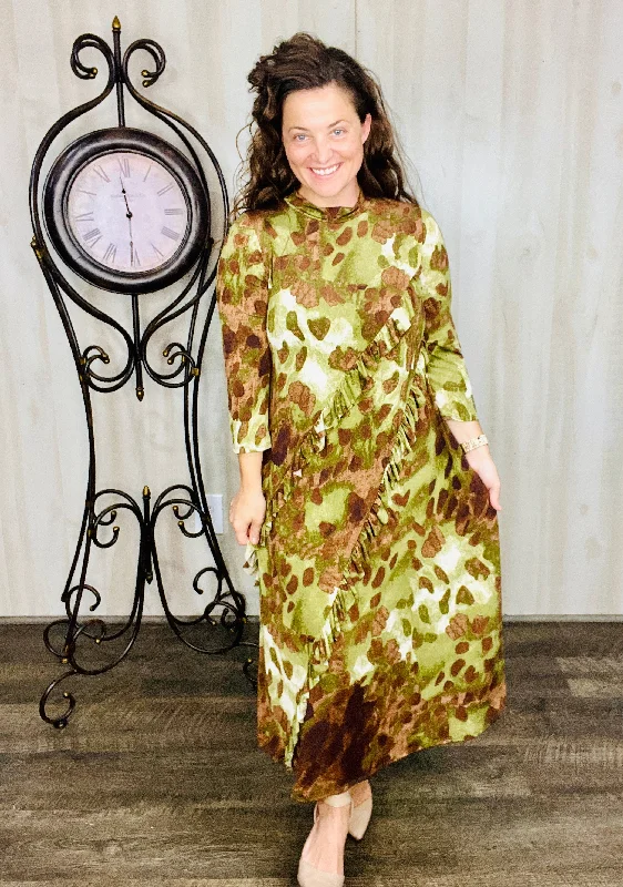 Kimmy Ruffled Dress- Olive Tunics Bestseller popular