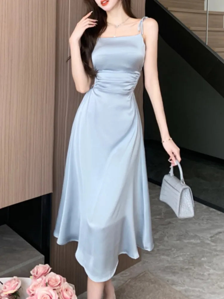Advbridge Summer Sexy Spaghetti Strap Satin Party Dresses Women Fashion Vintage Bodycon Slim Birthday Vestidos Female Chic Solid Robe Pencil Length Work Advbridge Summer Sexy Spaghetti Strap Satin Party Dresses Women Fashion Vintage Bodycon Slim Birthday Vestidos Female Chic Solid Robe Pencil Length Work