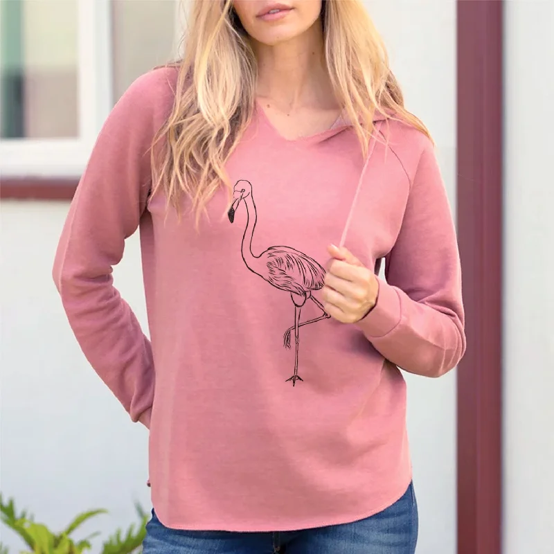 Bare Mango the Flamingo - Cali Wave Hooded Sweatshirt Hoodie with Relaxed Fit Easy Casual Bare Mango the Flamingo - Cali Wave Hooded Sweatshirt Hoodie with Relaxed Fit Easy Casual