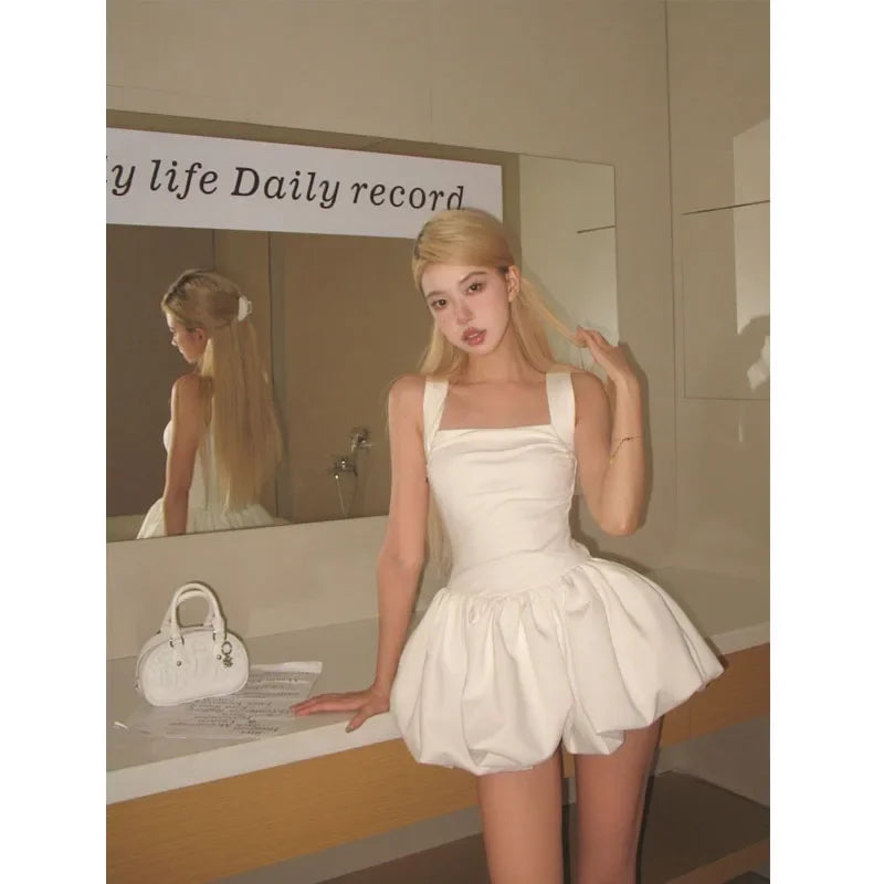 Advbridge Sweet Kawaii White Mini Dress Elegant Sexy Balletcore Women Korean Y2k Summer Short Dresses Party Dress French Vintage Off-the-shoulder Chic Trendy Advbridge Sweet Kawaii White Mini Dress Elegant Sexy Balletcore Women Korean Y2k Summer Short Dresses Party Dress French Vintage Off-the-shoulder Chic Trendy