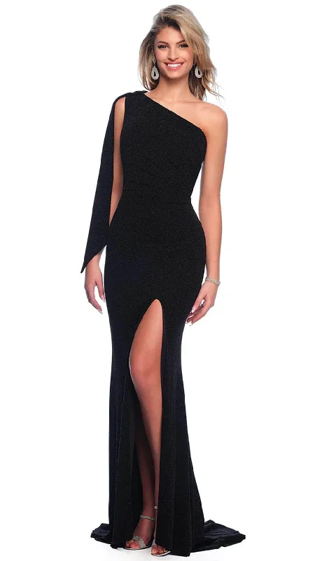 Dave & Johnny 11851 - Fitted Bodice Asymmetric Neck Evening Dress Tunics Running lightweight