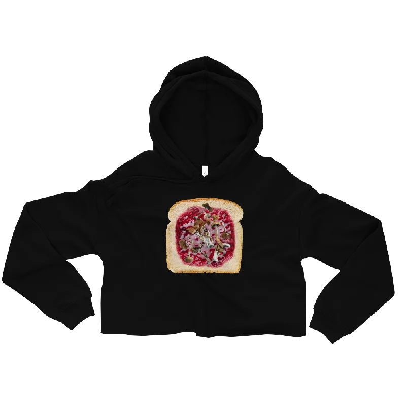Jam Graphic Crop Hoodie Hoodie with Half-Zip Sporty Casual