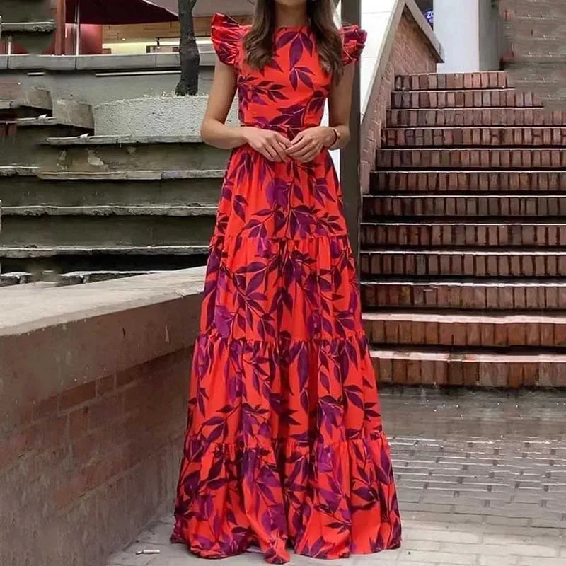 LIYONG Women Maxi Dress Summer Fashion Casual Print Sleeveless Round Neck Cutout Nipped Waist Party Dresses High Streetwear Sequined Elegant Party LIYONG Women Maxi Dress Summer Fashion Casual Print Sleeveless Round Neck Cutout Nipped Waist Party Dresses High Streetwear Sequined Elegant Party