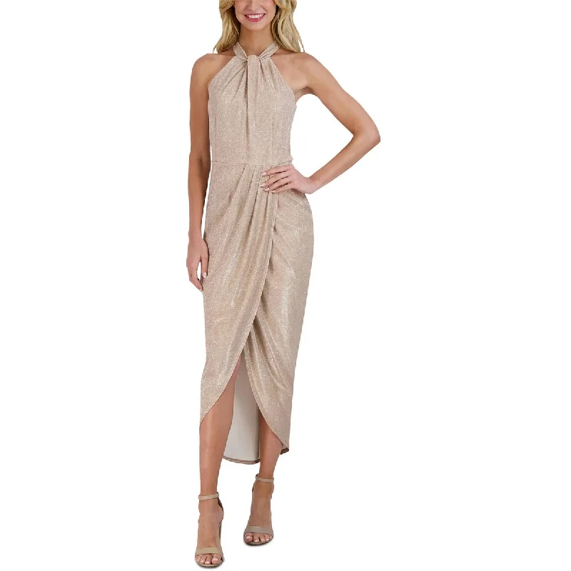 Womens Tie Neck Tulip Hem Cocktail And Party Dress Tunics Timeless classic