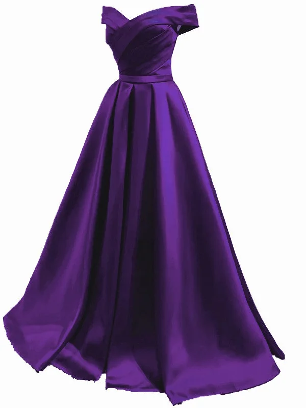 Off Shoulder Satin Simple Sweetheart Long Prom Dress, A-line Party Dress Formal Dress Tunics Running lightweight Off Shoulder Satin Simple Sweetheart Long Prom Dress, A-line Party Dress Formal Dress Tunics Running lightweight